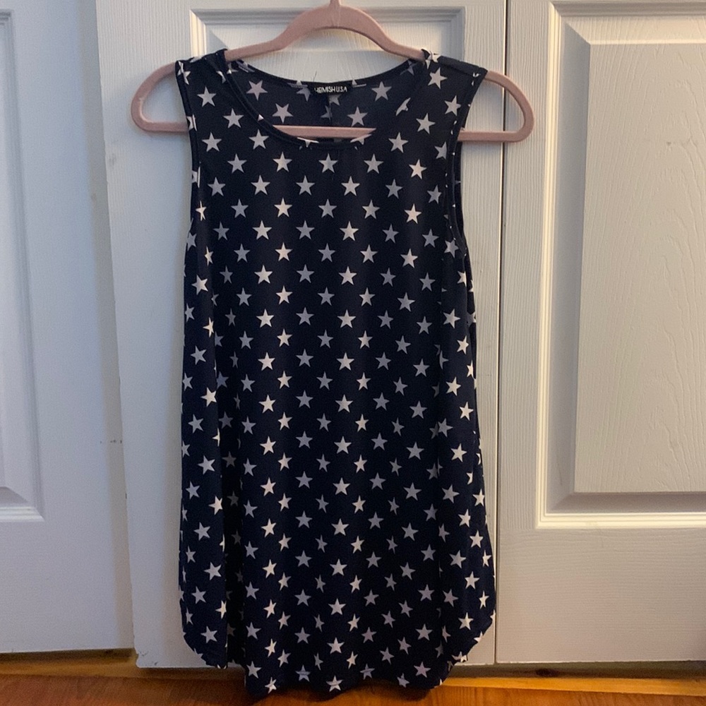 HEIMISH USA Navy Blue Star Print Tank Top